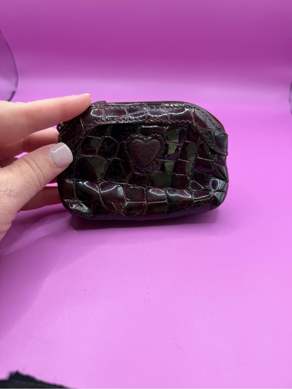 Brighton Small Brown Croc-Embossed Coin Pouch